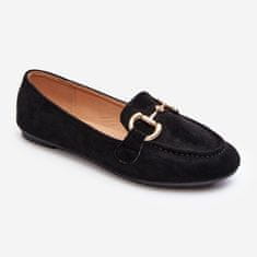 Dámské mokasíny s ornamentem Ecosuede Black velikost 37