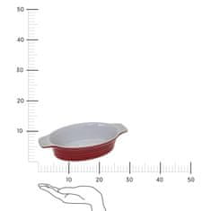 Intesi Oválná hliněná nádoba 22x11 cm červená