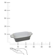 Intesi Obdélníková hliněná nádoba 22x11 cm šedá