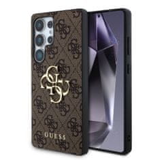 Guess Zadní kryt PU 4G Metal Logo pro Samsung Galaxy S25 Ultra Brown