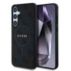 Guess Zadní kryt PU Leather 4G Colored Ring MagSafe pro Samsung Galaxy S25 Black