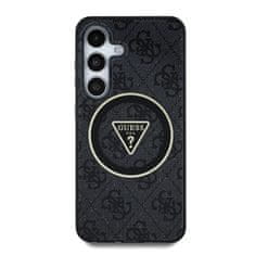 Guess Zadní kryt IML 4G Glitter and Triangle Logo MagSafe pro Samsung Galaxy S25+ Black