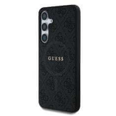 Guess Zadní kryt PU Leather 4G Colored Ring MagSafe pro Samsung Galaxy S25 Black