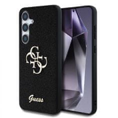 Guess Zadní kryt PU Fixed Glitter 4G Metal Logo pro Samsung Galaxy S25 Black