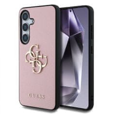 Guess Zadní kryt PU Grained 4G Metal Logo pro Samsung Galaxy S25 Pink