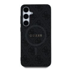 Guess Zadní kryt PU Leather 4G Colored Ring MagSafe pro Samsung Galaxy S25 Black