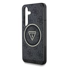 Guess Zadní kryt IML 4G Glitter and Triangle Logo MagSafe pro Samsung Galaxy S25+ Black