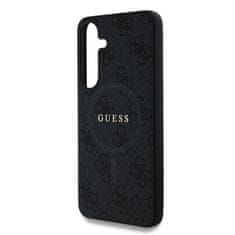 Guess Zadní kryt PU Leather 4G Colored Ring MagSafe pro Samsung Galaxy S25 Black