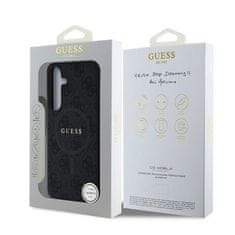 Guess Zadní kryt PU Leather 4G Colored Ring MagSafe pro Samsung Galaxy S25 Black