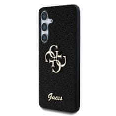 Guess Zadní kryt PU Fixed Glitter 4G Metal Logo pro Samsung Galaxy S25 Black