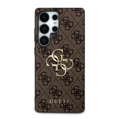 Guess Zadní kryt PU 4G Metal Logo pro Samsung Galaxy S25 Ultra Brown