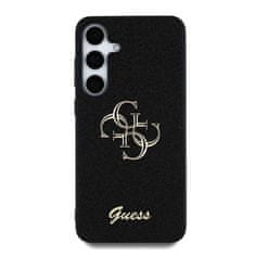 Guess Zadní kryt PU Fixed Glitter 4G Metal Logo pro Samsung Galaxy S25 Black