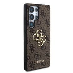 Guess Zadní kryt PU 4G Metal Logo pro Samsung Galaxy S25 Ultra Brown