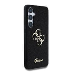 Guess Zadní kryt PU Fixed Glitter 4G Metal Logo pro Samsung Galaxy S25 Black