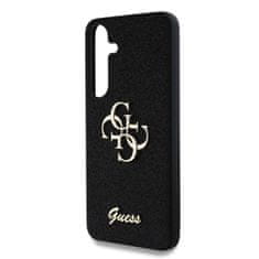 Guess Zadní kryt PU Fixed Glitter 4G Metal Logo pro Samsung Galaxy S25 Black