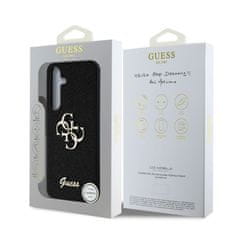 Guess Zadní kryt PU Fixed Glitter 4G Metal Logo pro Samsung Galaxy S25 Black