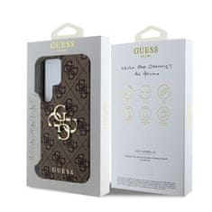 Guess Zadní kryt PU 4G Metal Logo pro Samsung Galaxy S25 Ultra Brown