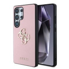 Guess Zadní kryt PU Grained 4G Metal Logo pro Samsung Galaxy S25 Ultra Pink