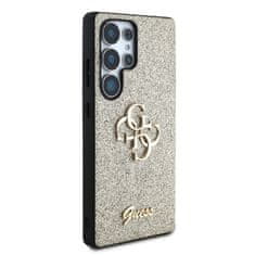 Guess Zadní kryt PU Fixed Glitter 4G Metal Logo pro Samsung Galaxy S25 Ultra Gold