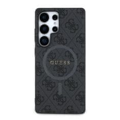 Guess Zadní kryt PU Leather 4G Colored Ring MagSafe pro Samsung Galaxy S25 Ultra Black