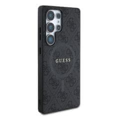 Guess Zadní kryt PU Leather 4G Colored Ring MagSafe pro Samsung Galaxy S25 Ultra Black