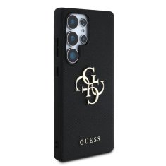 Guess Zadní kryt PU Grained 4G Metal Logo pro Samsung Galaxy S25 Ultra Black