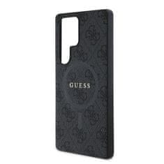 Guess Zadní kryt PU Leather 4G Colored Ring MagSafe pro Samsung Galaxy S25 Ultra Black