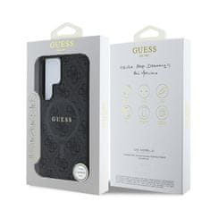 Guess Zadní kryt PU Leather 4G Colored Ring MagSafe pro Samsung Galaxy S25 Ultra Black