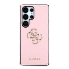 Guess Zadní kryt PU Grained 4G Metal Logo pro Samsung Galaxy S25 Ultra Pink