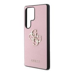 Guess Zadní kryt PU Grained 4G Metal Logo pro Samsung Galaxy S25 Ultra Pink