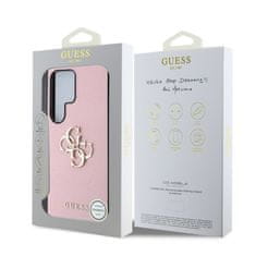 Guess Zadní kryt PU Grained 4G Metal Logo pro Samsung Galaxy S25 Ultra Pink