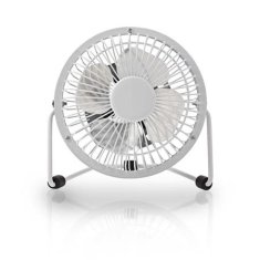 Nedis FNDK1WT10 - Kovový Mini Ventilátor | Průměr 10 cm | Napájení prostřednictvím USB | Bílá barva