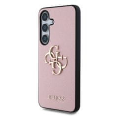 Guess Zadní kryt PU Grained 4G Metal Logo pro Samsung Galaxy S25 Pink