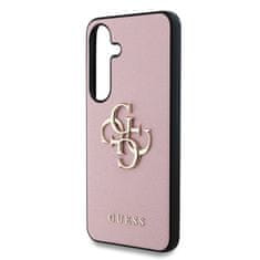 Guess Zadní kryt PU Grained 4G Metal Logo pro Samsung Galaxy S25 Pink