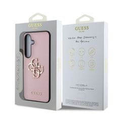 Guess Zadní kryt PU Grained 4G Metal Logo pro Samsung Galaxy S25 Pink