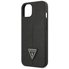 Guess GUHCP14MPSATLK hard silikonové pouzdro iPhone 14 PLUS 6.7" black Saffiano Triangle Logo