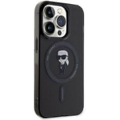 Karl Lagerfeld hard silikonovýobal iPhone 15 PRO MAX 6.7" Black IML Ikonik MagSafe