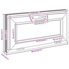 Vidaxl Sklepní okno "RISOR" 80x40 cm Výklopné 2 skla Antracitová barva