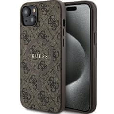 Guess Originální pouzdro hardcase 4G Collection Leather Metal Logo MagSafe GUHMP15SG4GFRW pro iPhone 13-14-15 brown