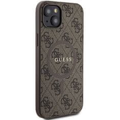 Guess Originální pouzdro hardcase 4G Collection Leather Metal Logo MagSafe GUHMP15SG4GFRW pro iPhone 13-14-15 brown