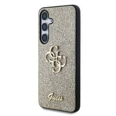 Guess Zadní kryt PU Fixed Glitter 4G Metal Logo pro Samsung Galaxy S25+ Gold