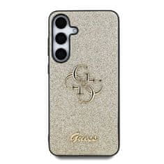 Guess Zadní kryt PU Fixed Glitter 4G Metal Logo pro Samsung Galaxy S25+ Gold