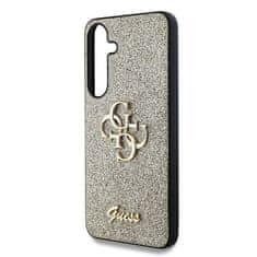 Guess Zadní kryt PU Fixed Glitter 4G Metal Logo pro Samsung Galaxy S25+ Gold