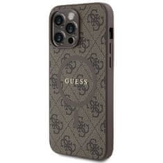 Guess Original Case hardcase 4G Collection Leather Metal Logo MagSafe GUHMP15XG4GFRW pro iPhone 15 Pro Max brown