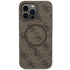 Guess Original Case hardcase 4G Collection Leather Metal Logo MagSafe GUHMP15XG4GFRW pro iPhone 15 Pro Max brown