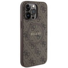 Guess Original Case hardcase 4G Collection Leather Metal Logo MagSafe GUHMP15XG4GFRW pro iPhone 15 Pro Max brown