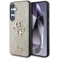 Guess Originální zadní kryt Fixed Glitter Big 4G Metal Logo pro Samsung Galaxy S25 gold