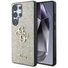 Guess Originální zadní kryt Fixed Glitter Big 4G Metal Logo pro Samsung Galaxy S25 Ultra gold