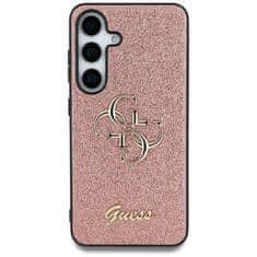 Guess Originální zadní kryt Fixed Glitter Big 4G Metal Logo pro Samsung Galaxy S25 Ultra pink