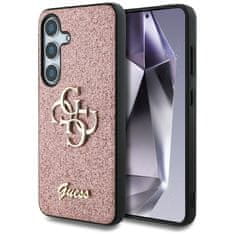 Guess Originální zadní kryt Fixed Glitter Big 4G Metal Logo pro Samsung Galaxy S25 pink